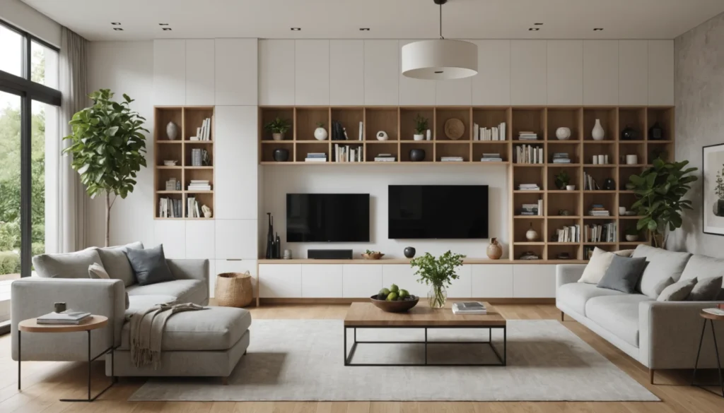niche utilisée comme armoire