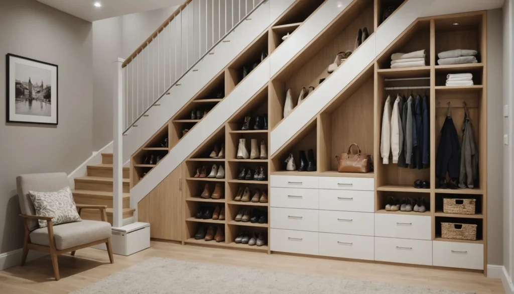 vestiaire sous escalier ouvert