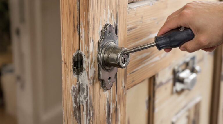 serrure ancienne porte bois